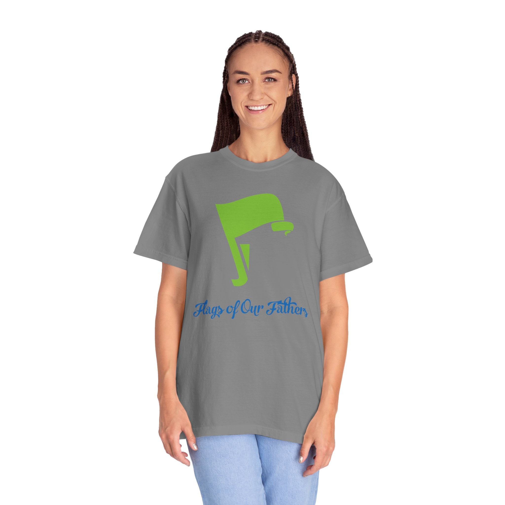Flags of Our Father Graphic Tee - Blue Green