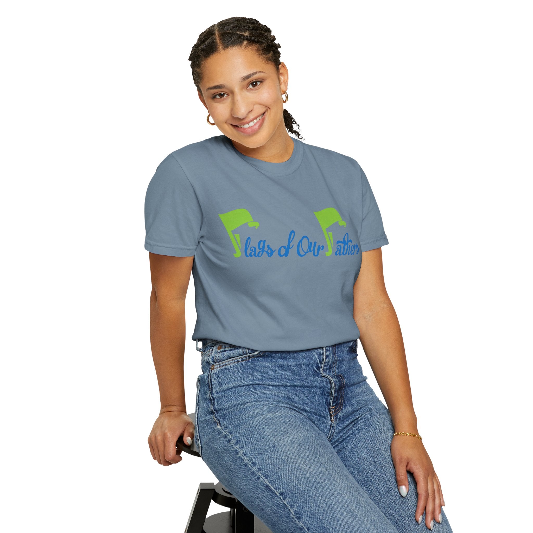 Flags of Our Father T-shirt - Blue Green
