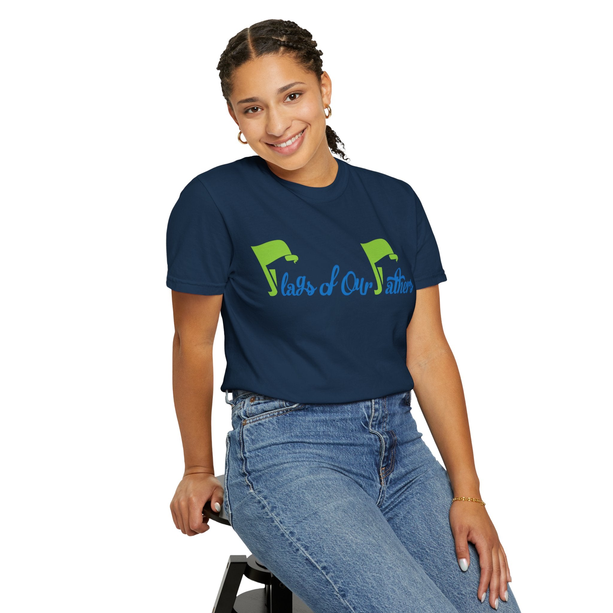 Flags of Our Father T-shirt - Blue Green