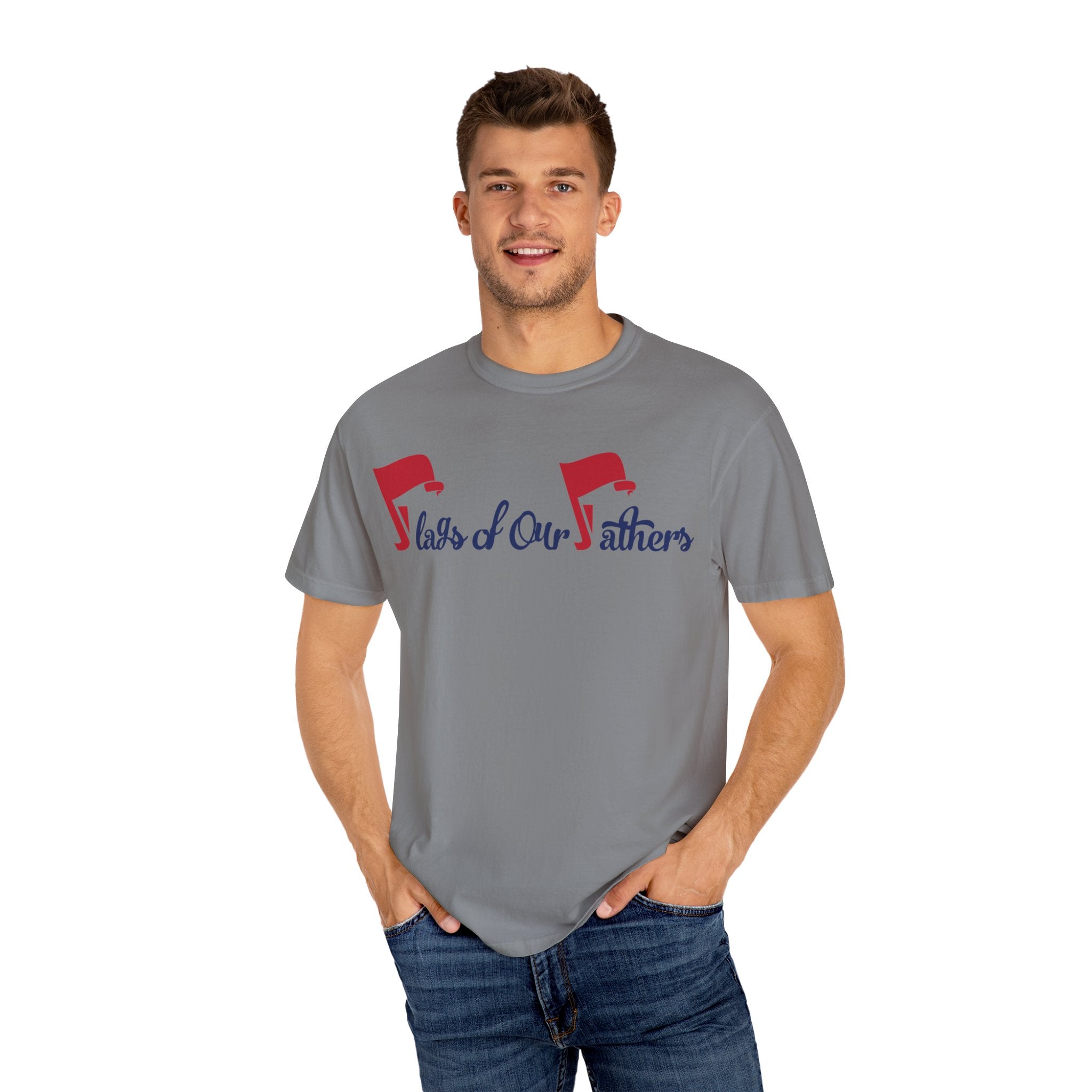 Flags of Our Father Graphic T-shirt - Blue Red