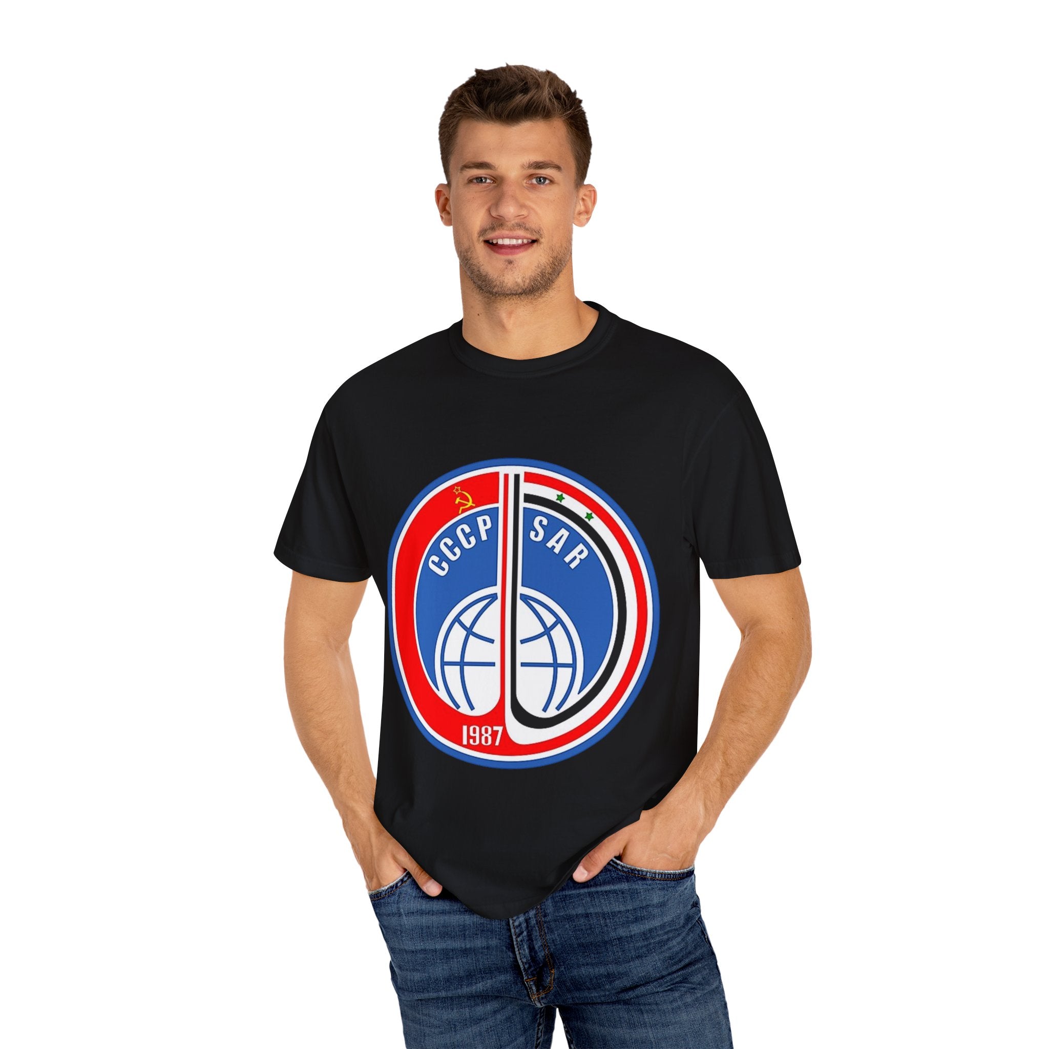 Vintage InterCosmos Patch Unisex T-shirt - 1970s USSR and Syrian Arab Republic
