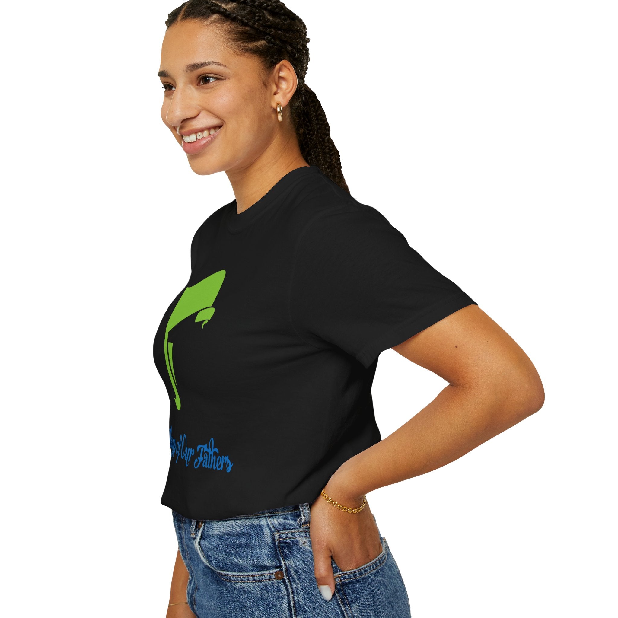 Flags of Our Father Graphic Tee - Blue Green