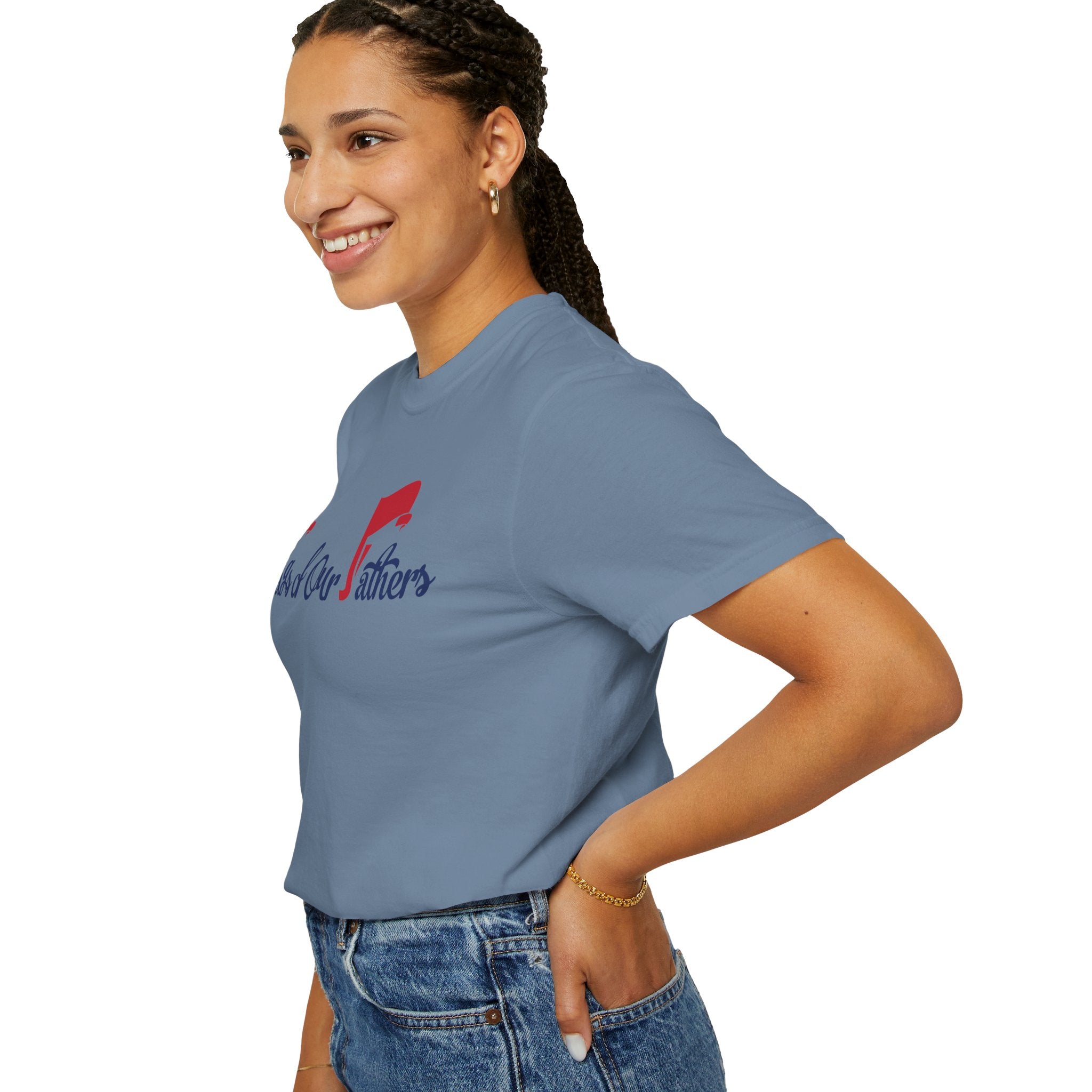 Flags of Our Father Graphic T-shirt - Blue Red