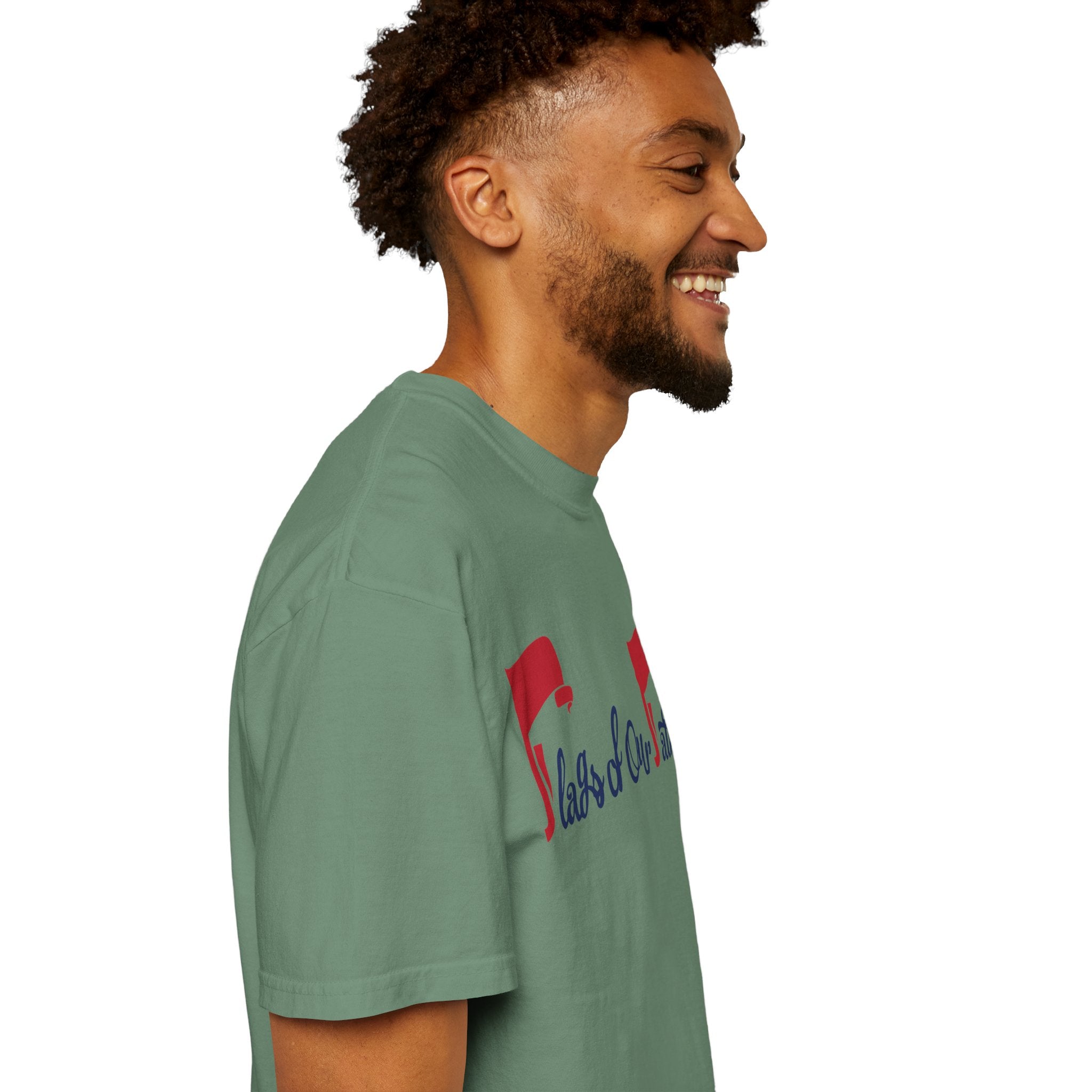 Flags of Our Father Graphic T-shirt - Blue Red