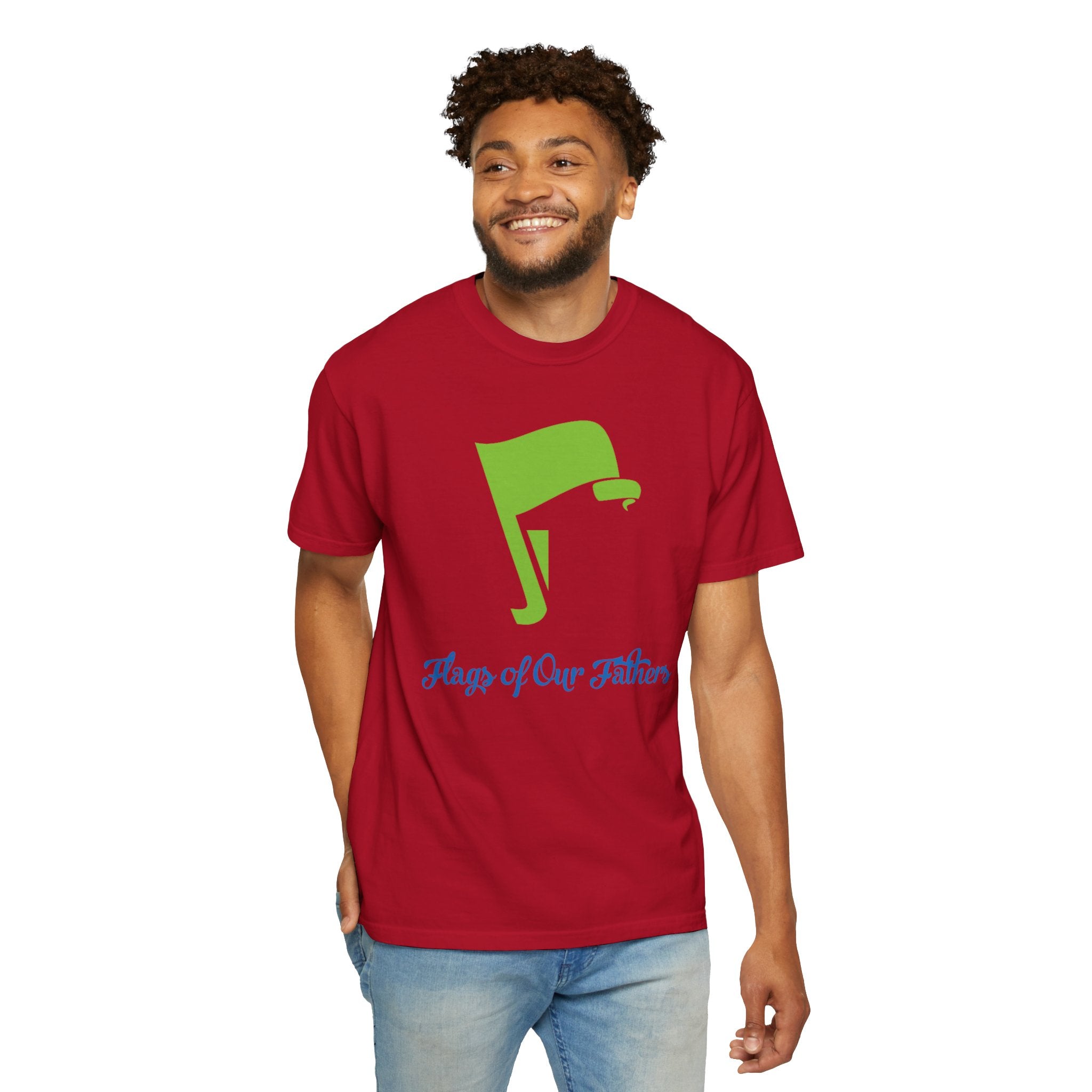 Flags of Our Father Graphic Tee - Blue Green