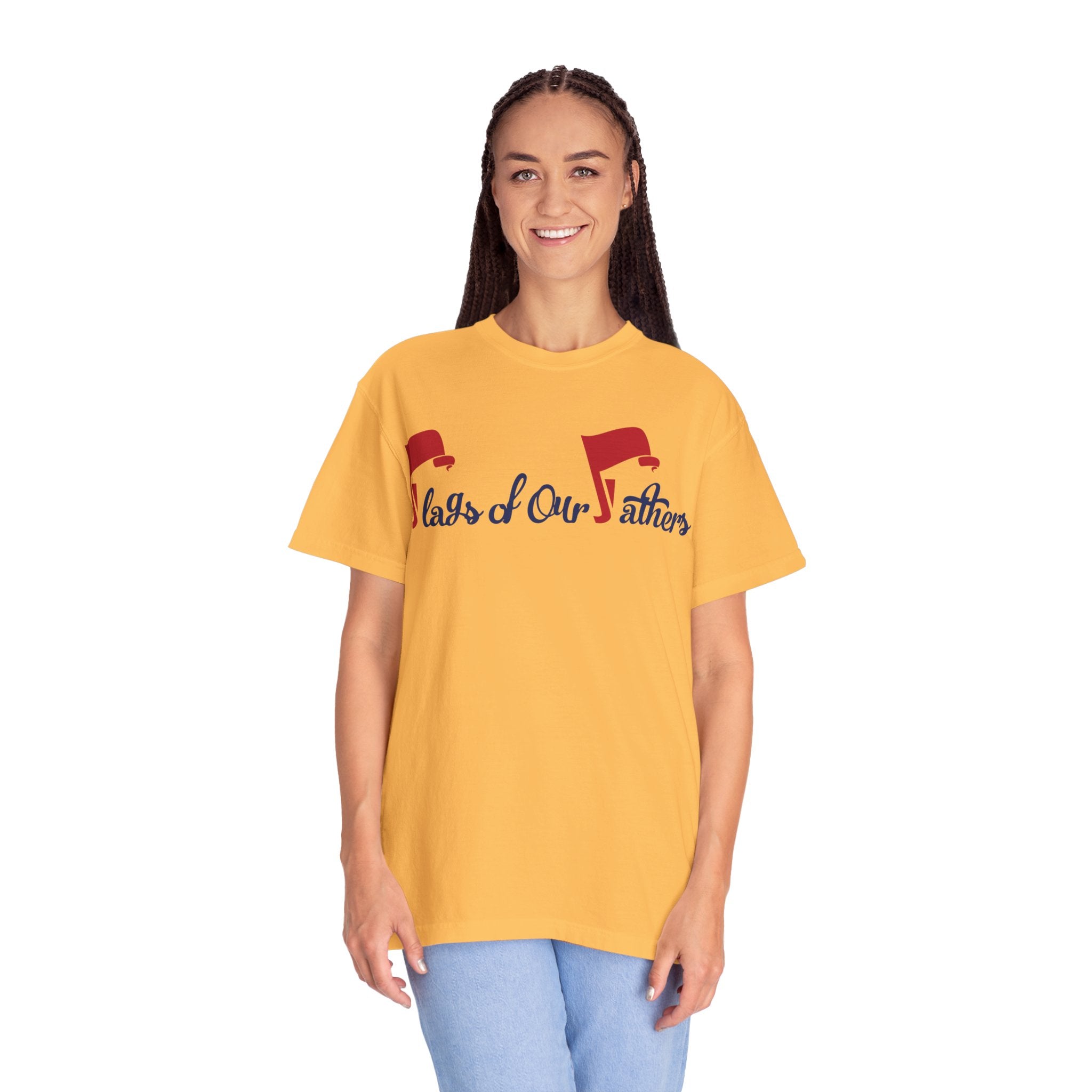 Flags of Our Father Graphic T-shirt - Blue Red