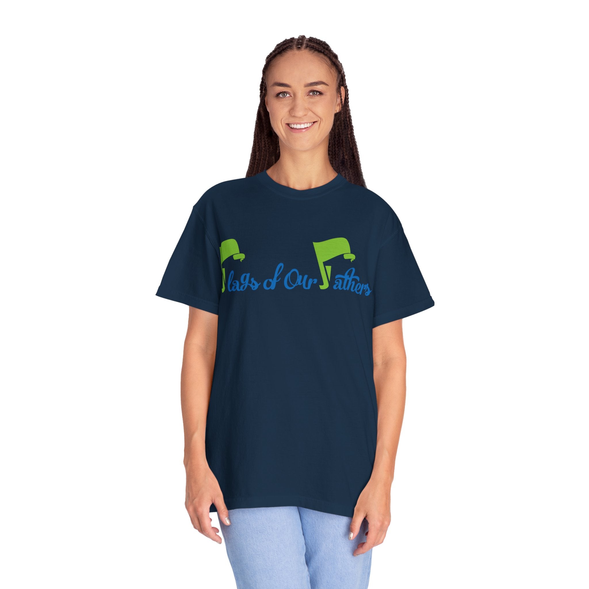 Flags of Our Father T-shirt - Blue Green