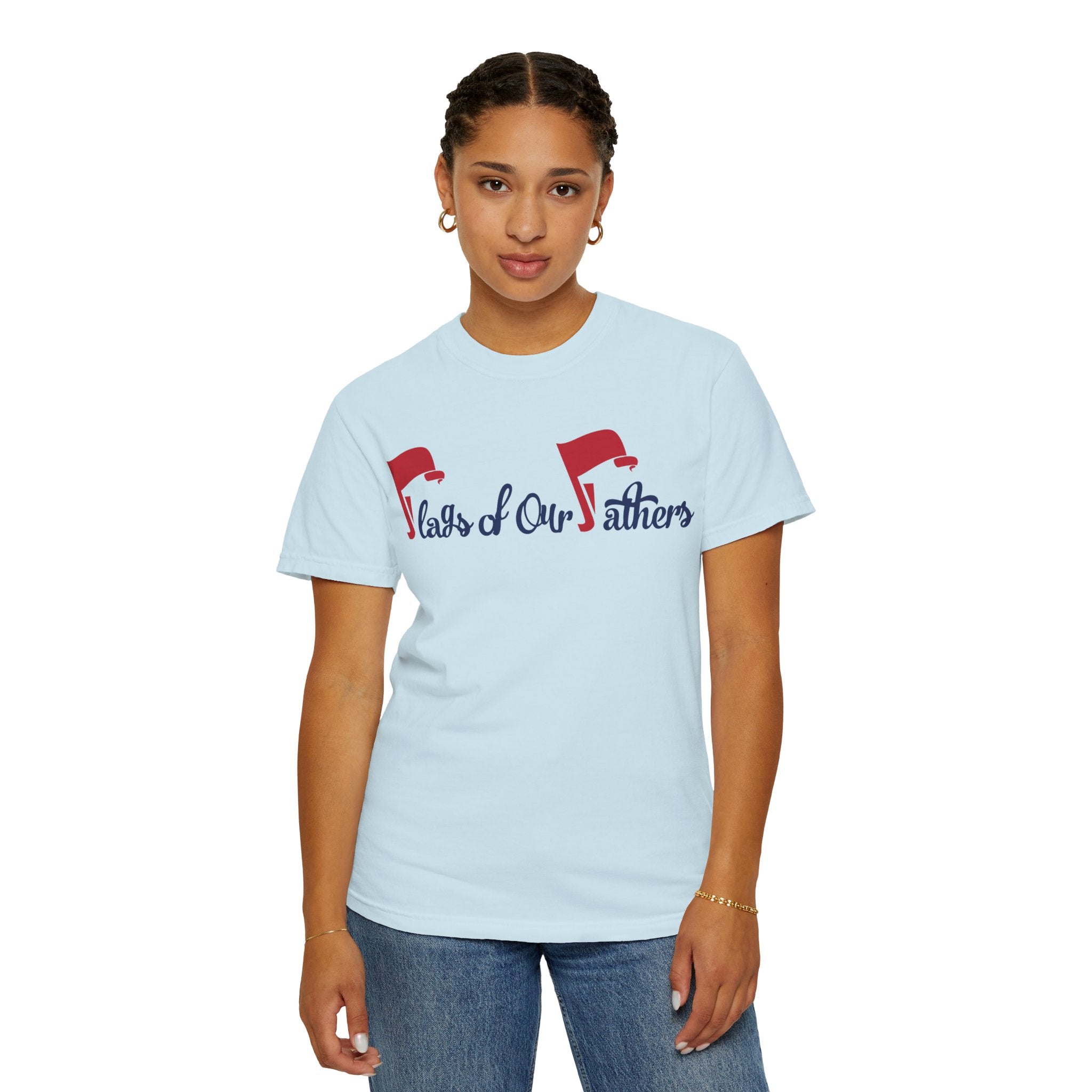 Flags of Our Father Graphic T-shirt - Blue Red