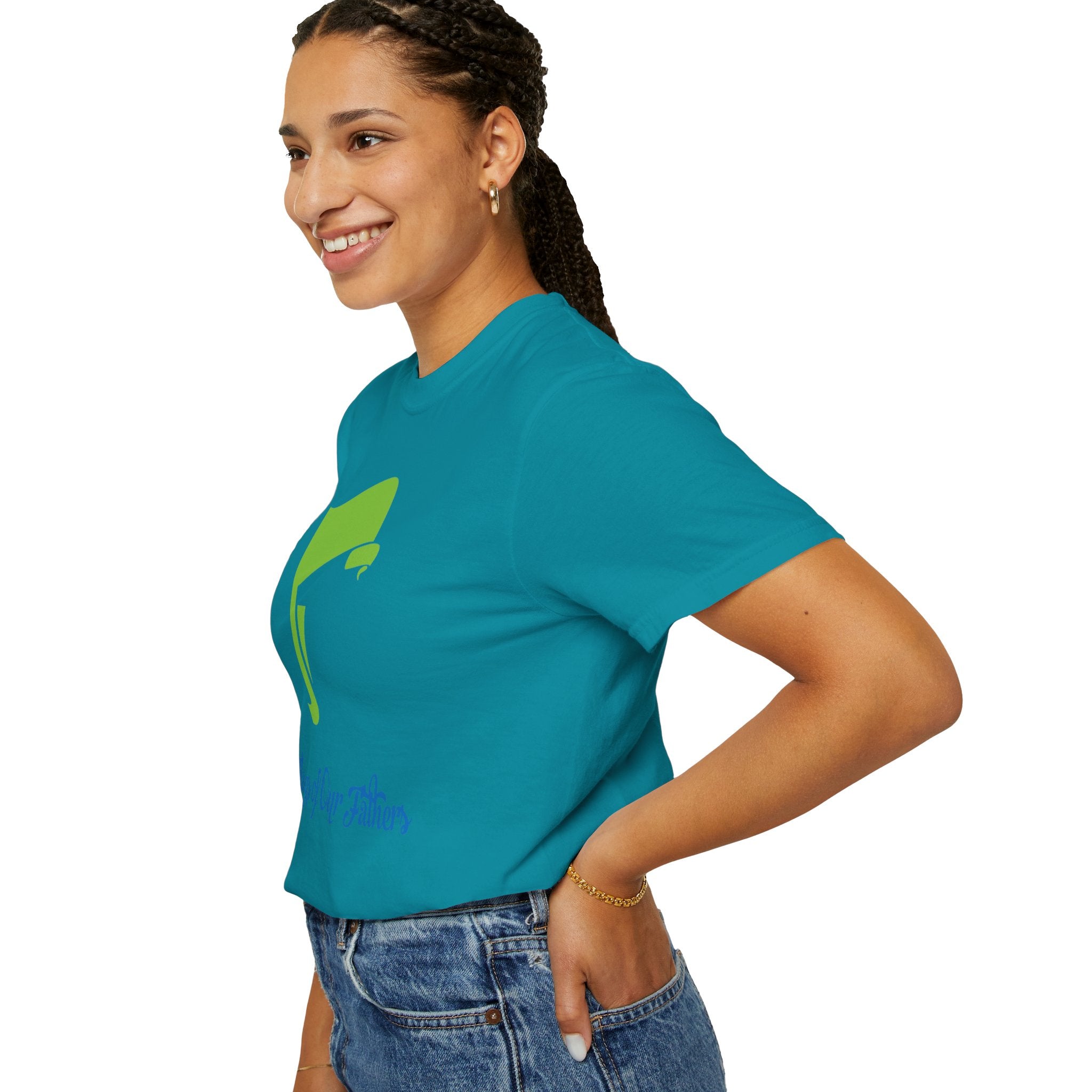 Flags of Our Father Graphic Tee - Blue Green