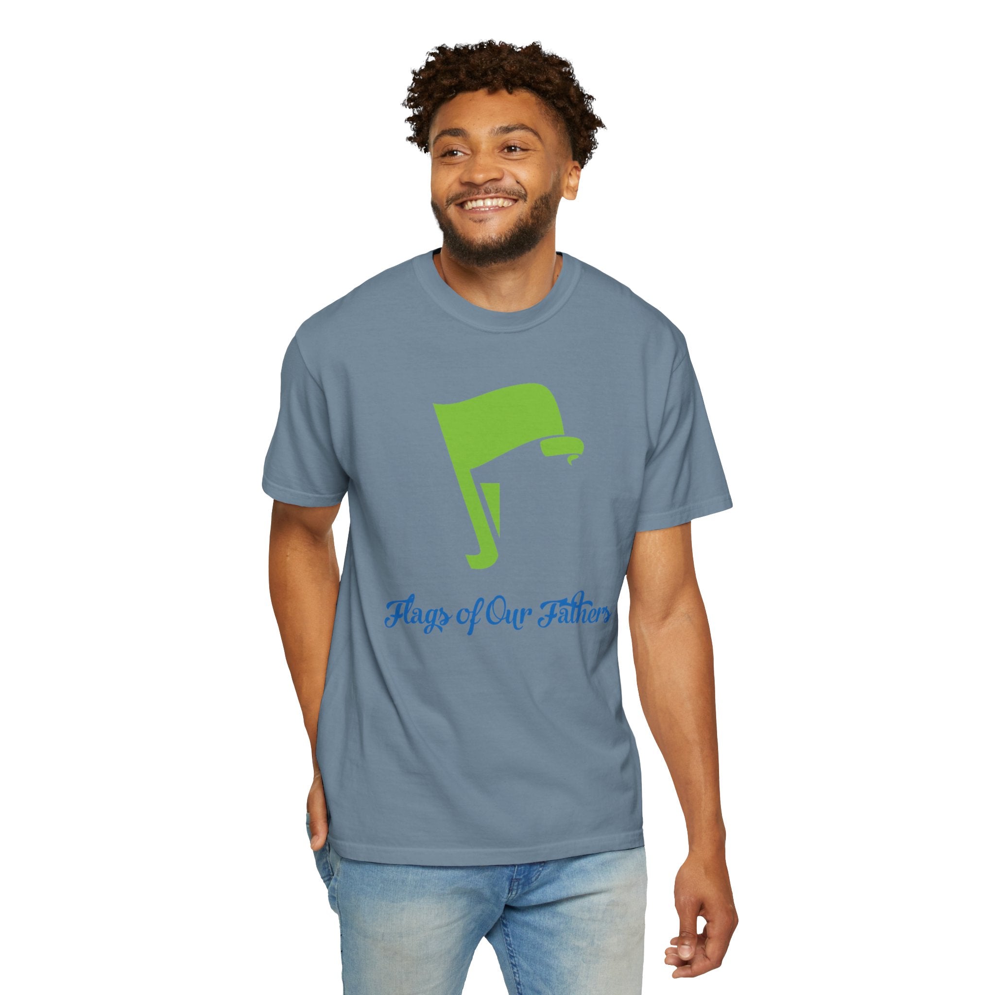 Flags of Our Father Graphic Tee - Blue Green