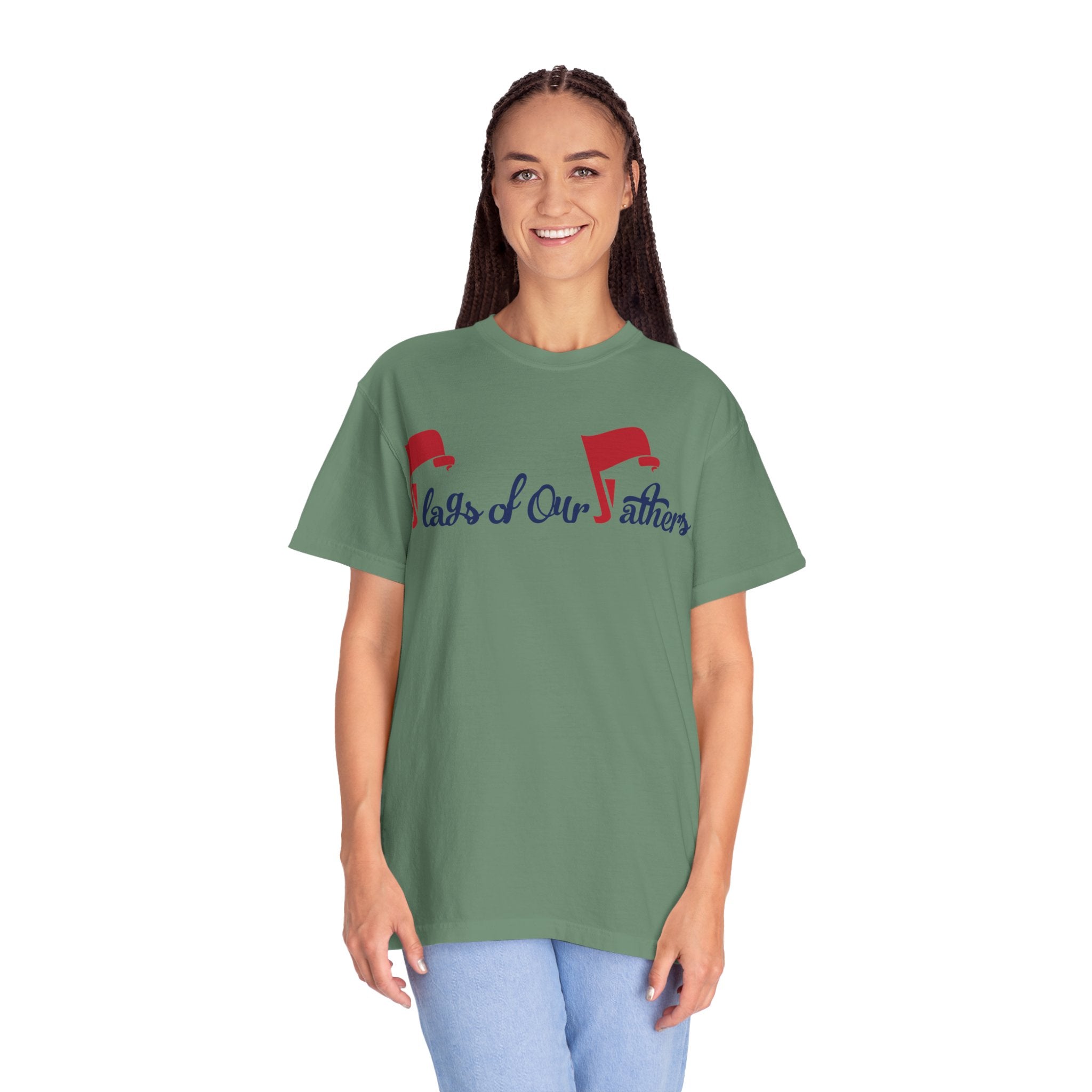 Flags of Our Father Graphic T-shirt - Blue Red