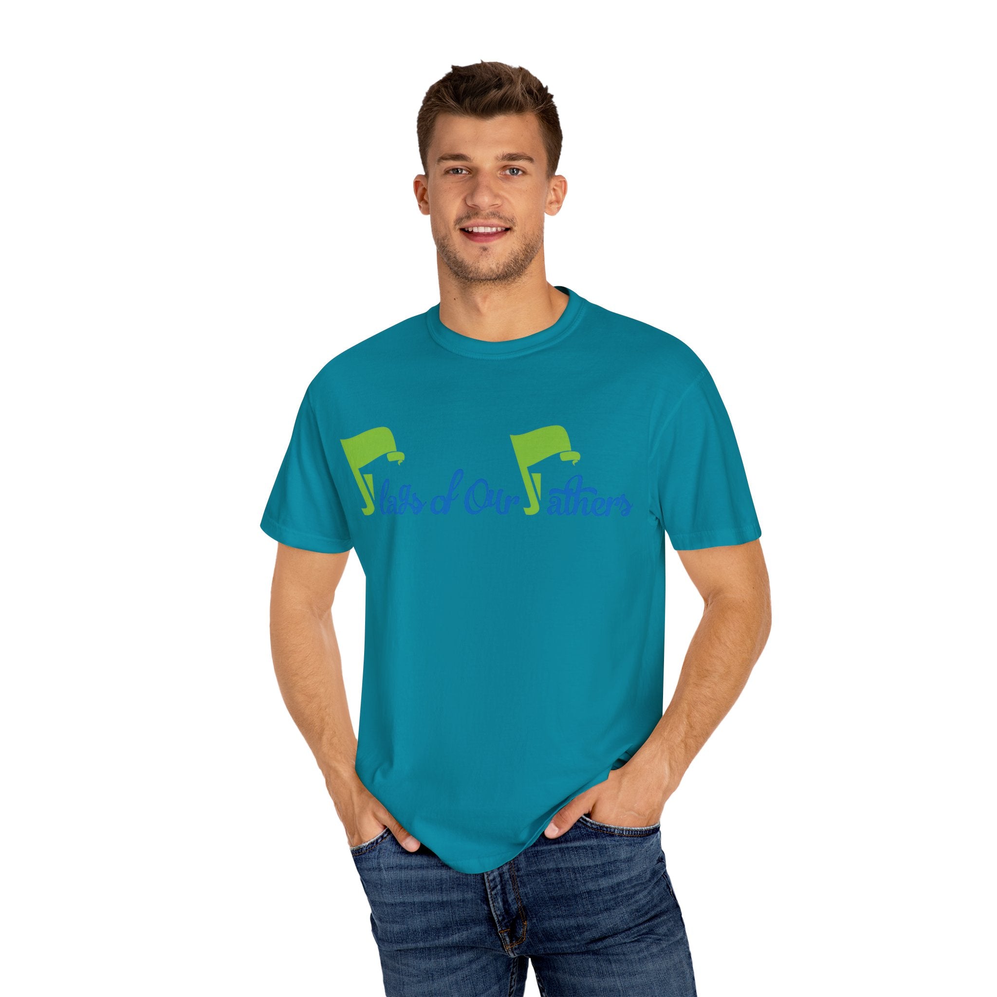 Flags of Our Father T-shirt - Blue Green