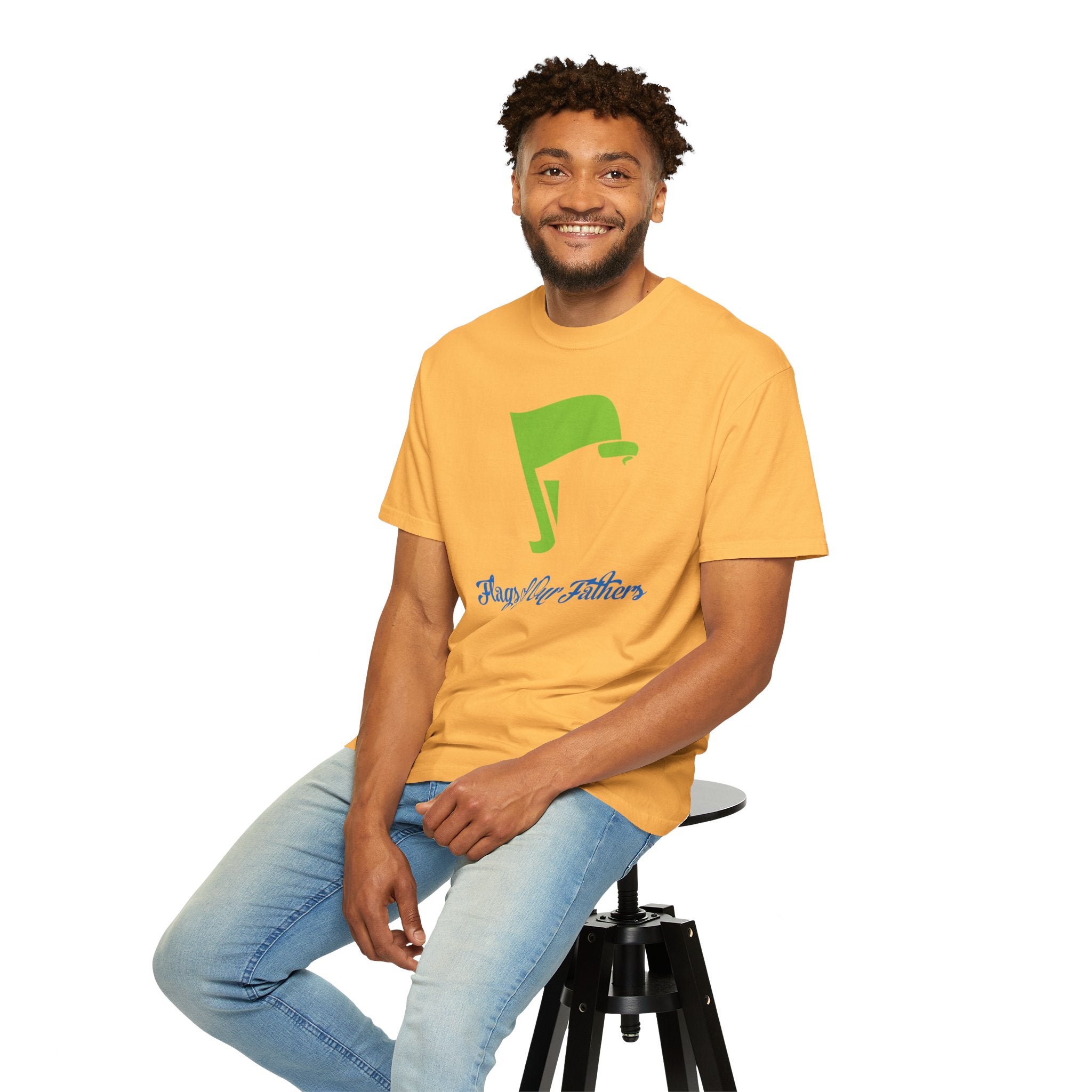 Flags of Our Father Graphic Tee - Blue Green