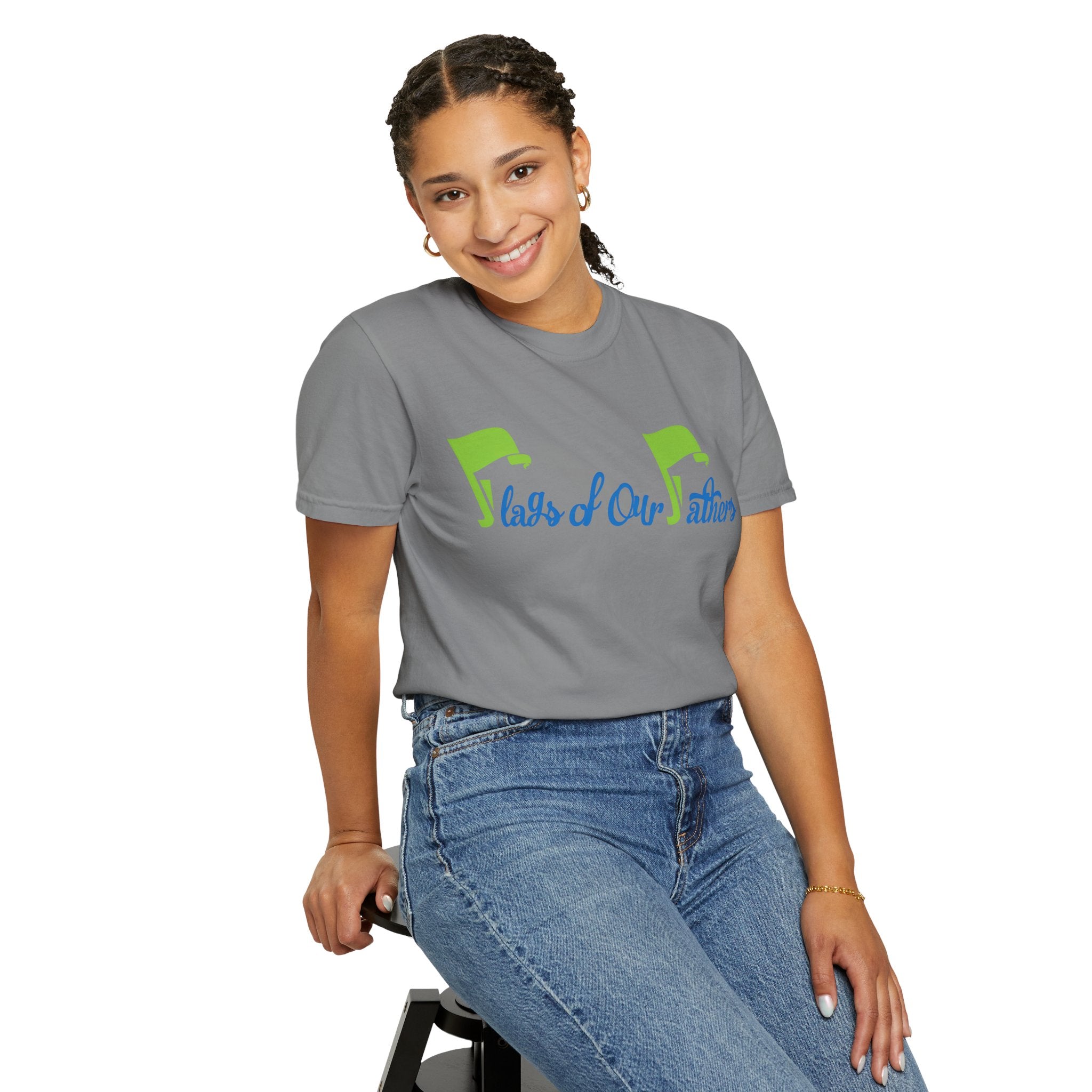 Flags of Our Father T-shirt - Blue Green