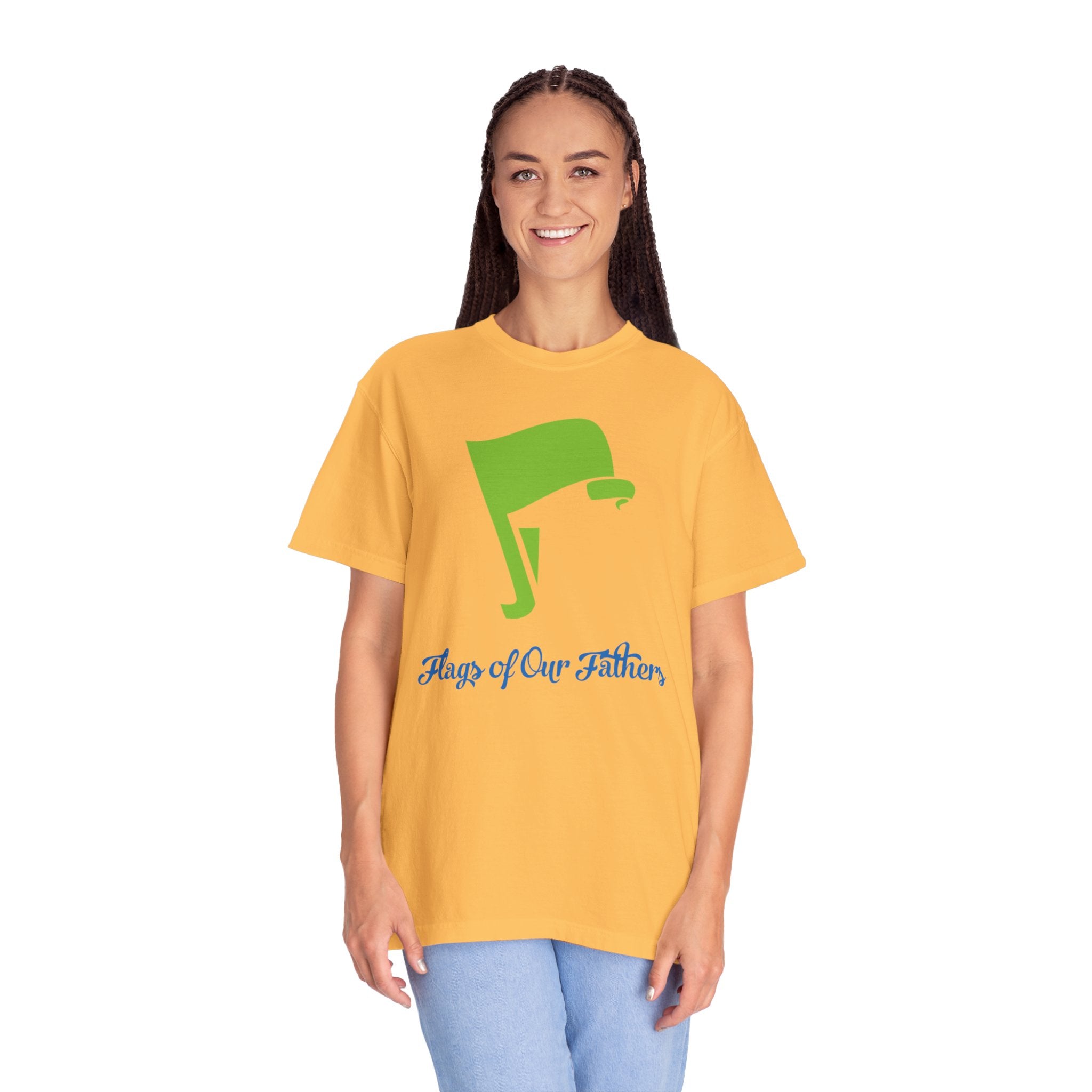 Flags of Our Father Graphic Tee - Blue Green