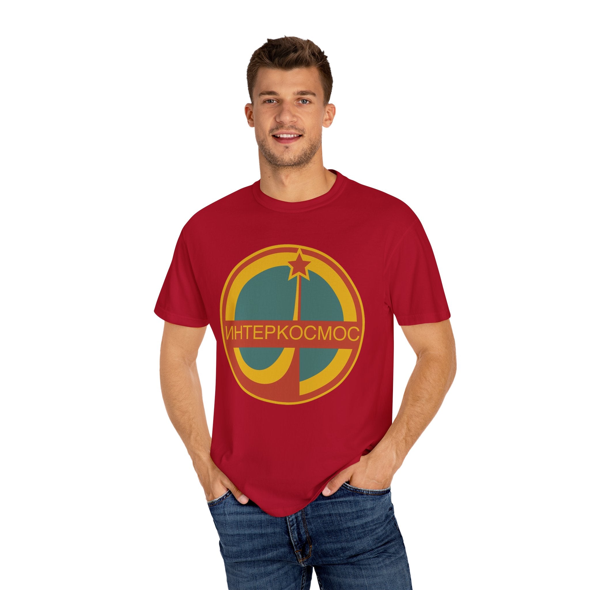Vintage Unisex T-shirt with Intercosmos Logo of the USSR