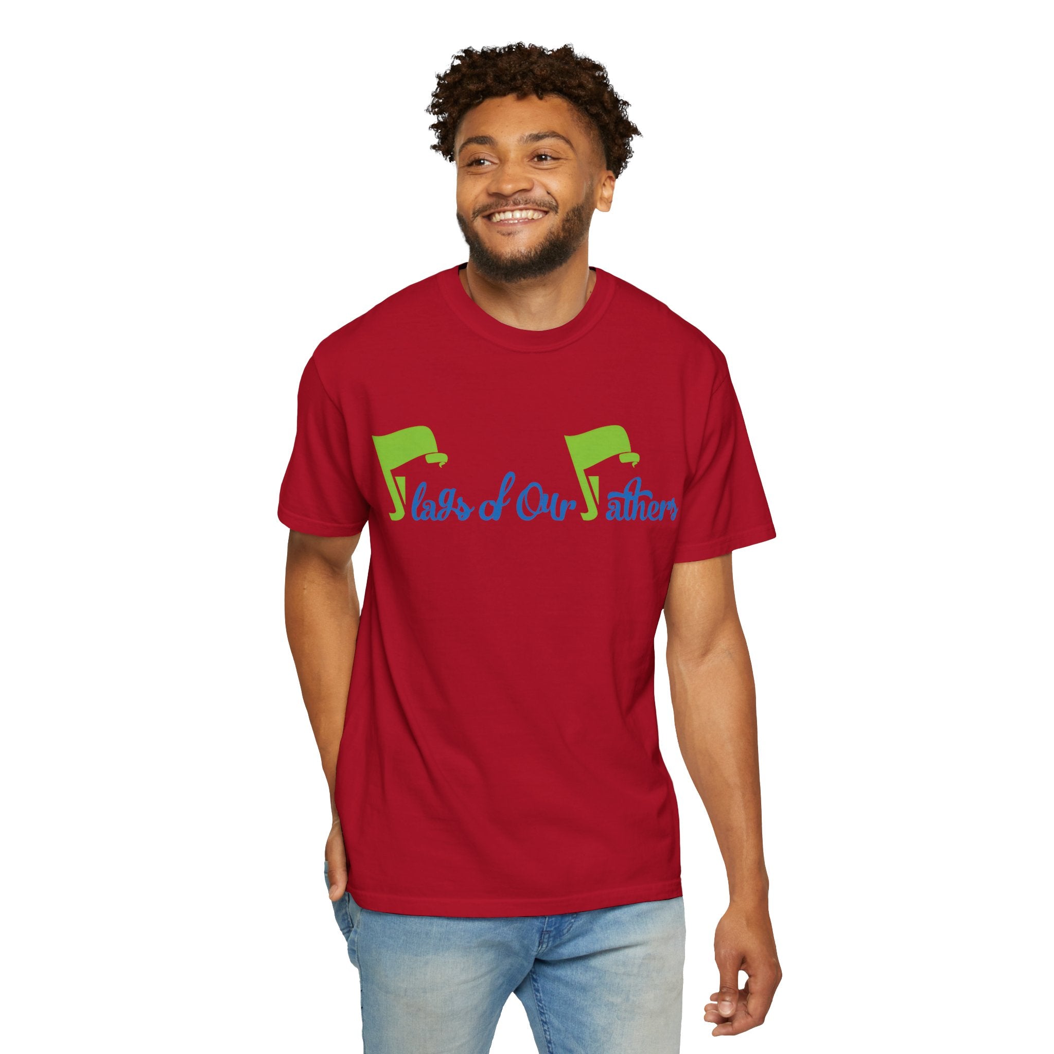 Flags of Our Father T-shirt - Blue Green