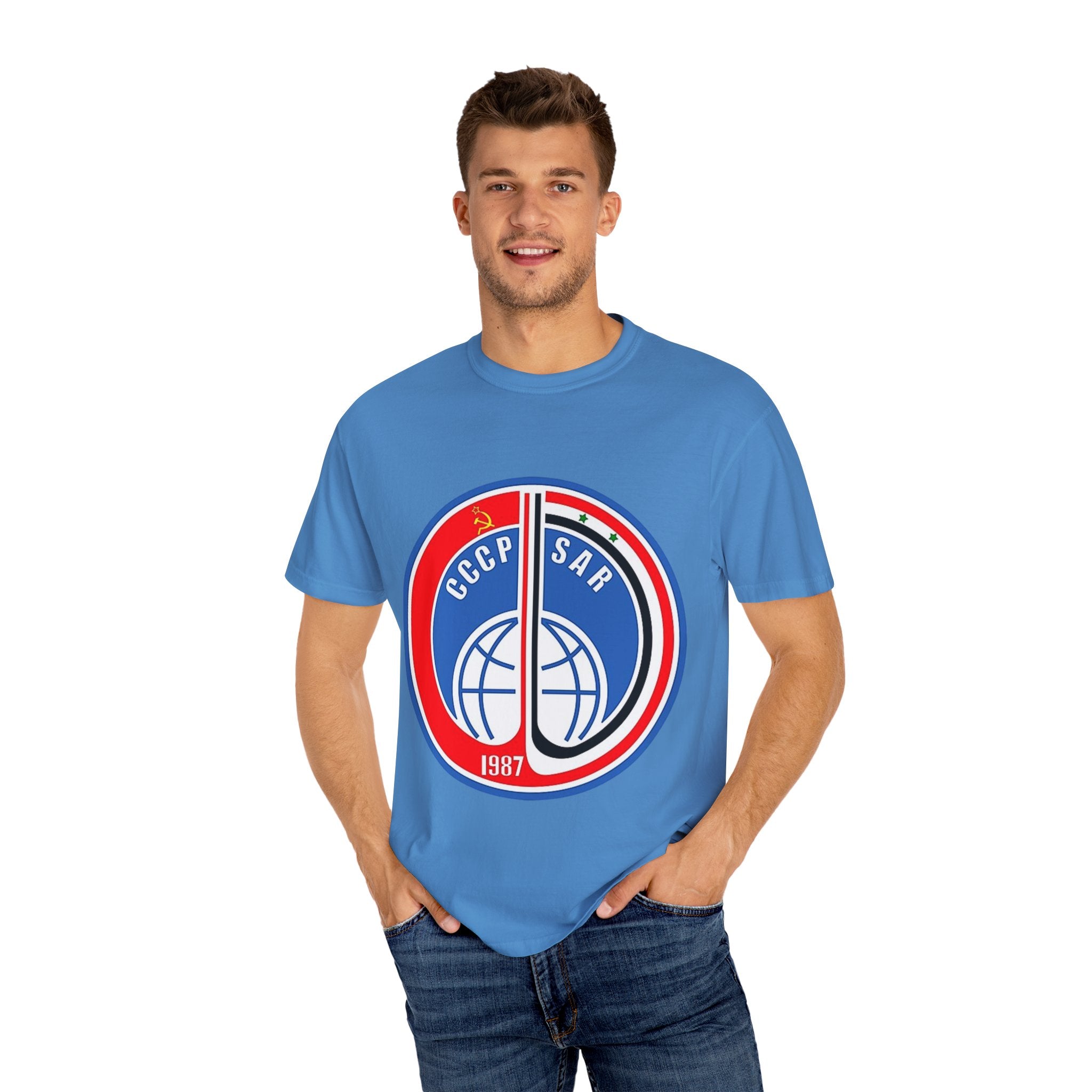 Vintage InterCosmos Patch Unisex T-shirt - 1970s USSR and Syrian Arab Republic