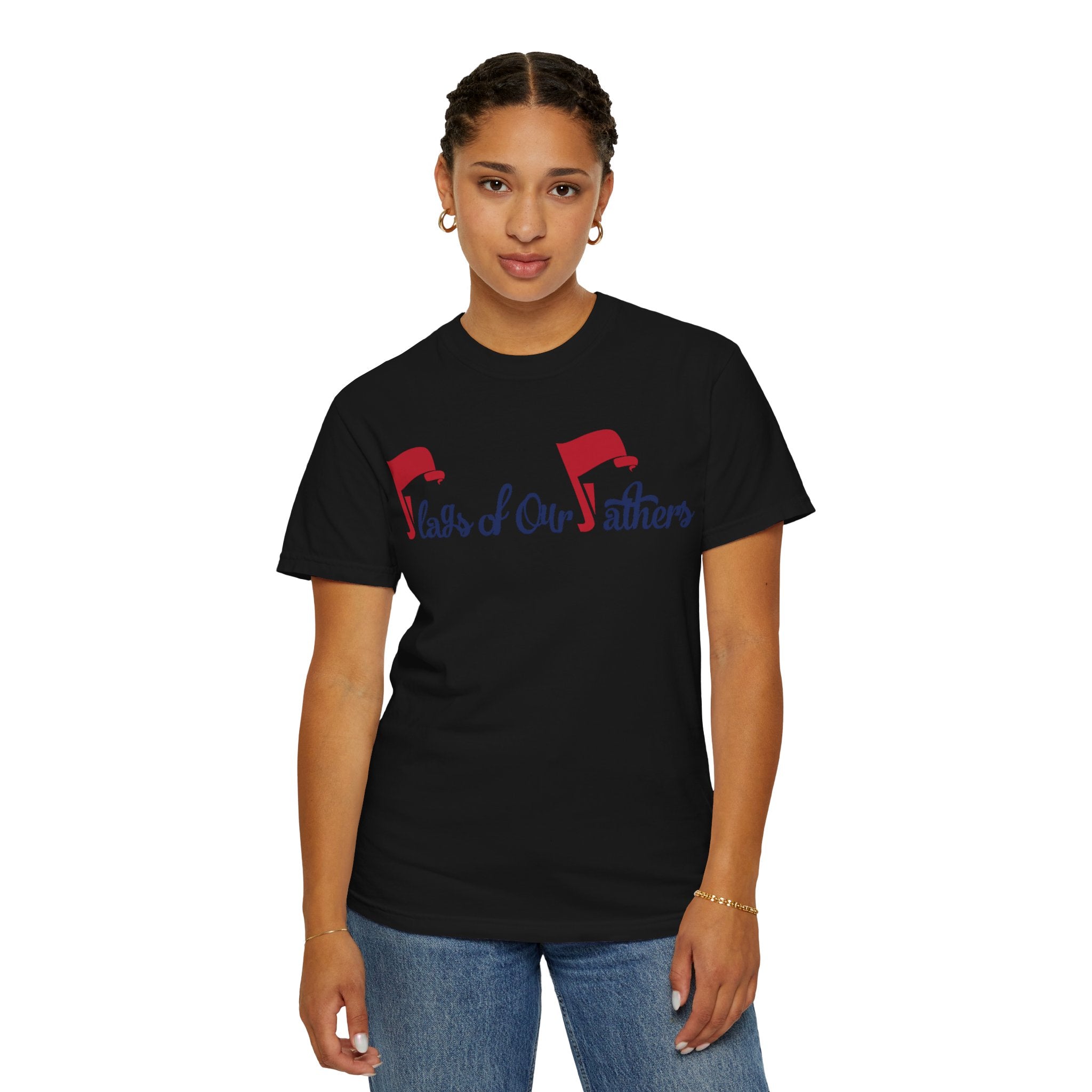 Flags of Our Father Graphic T-shirt - Blue Red