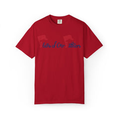 Flags of Our Father Graphic T-shirt - Blue Red