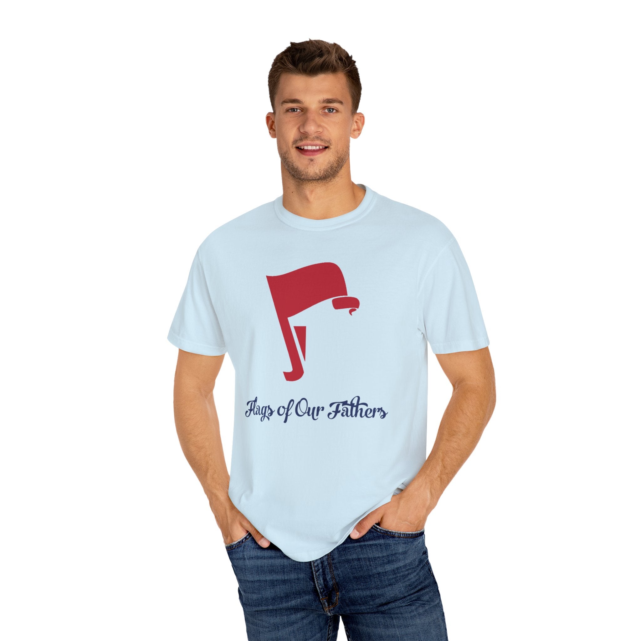 Flags of Our Father Graphic Tee - Unisex T-shirt Blue Red