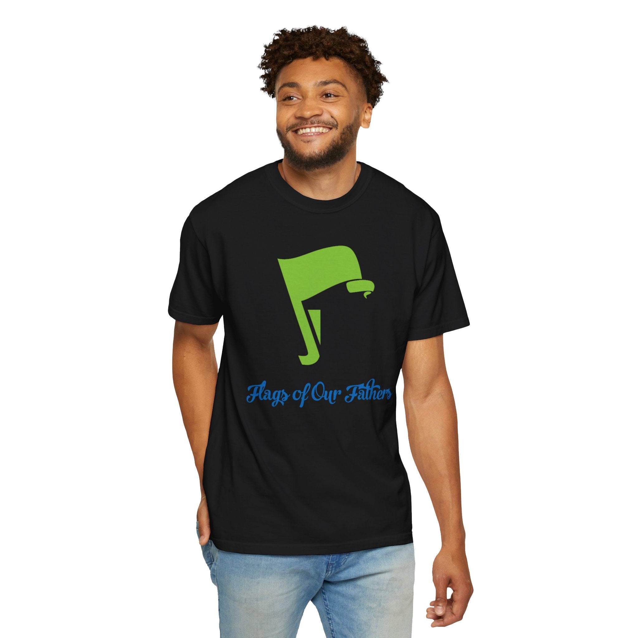 Flags of Our Father Graphic Tee - Blue Green